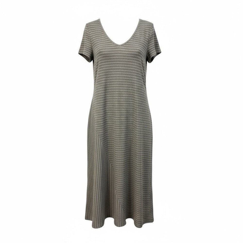 *Pure Jill Maxi Dress Womens L Brown 100% Cotton Coastal Granola Lagenlook Boho